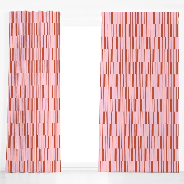 Dekovorhang Lines & Stripes | rosa rot
