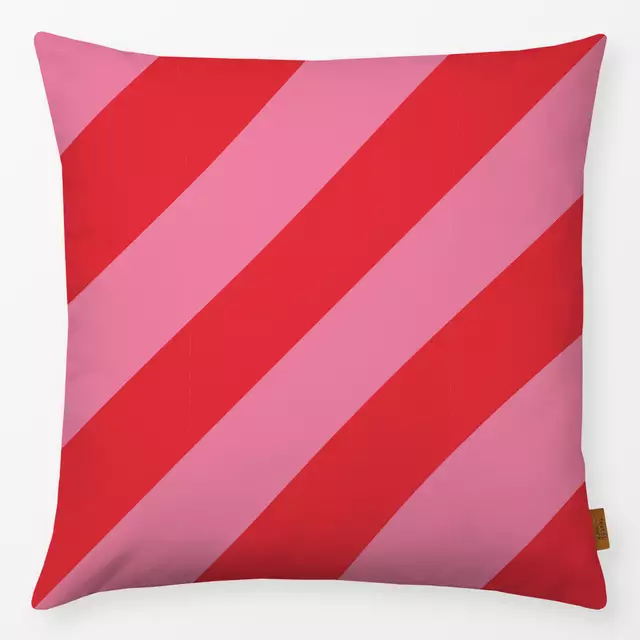 Kissen Stripes Rot Pink