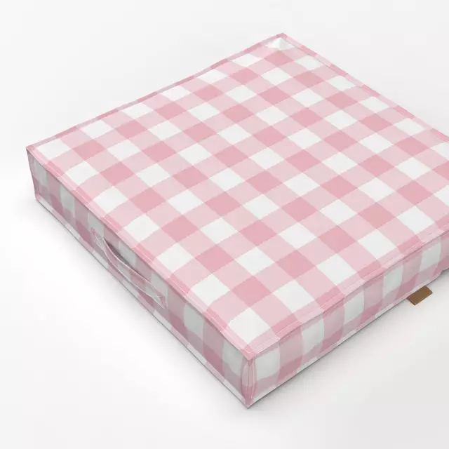 Bodenkissen Rosa Weiß Gingham Grid 3