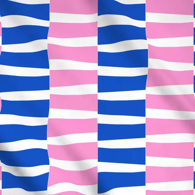 Meterware Pink & Blue cut out stripes