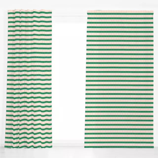Dekovorhang Stripes Crossed Green