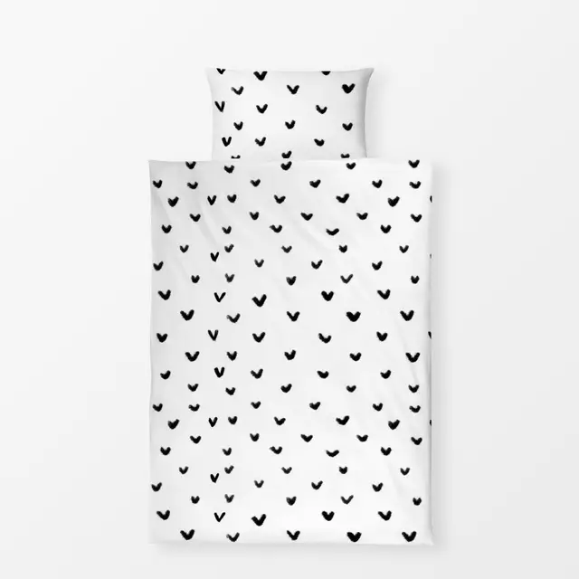 Bettwäsche Hearts schwarz-weiß