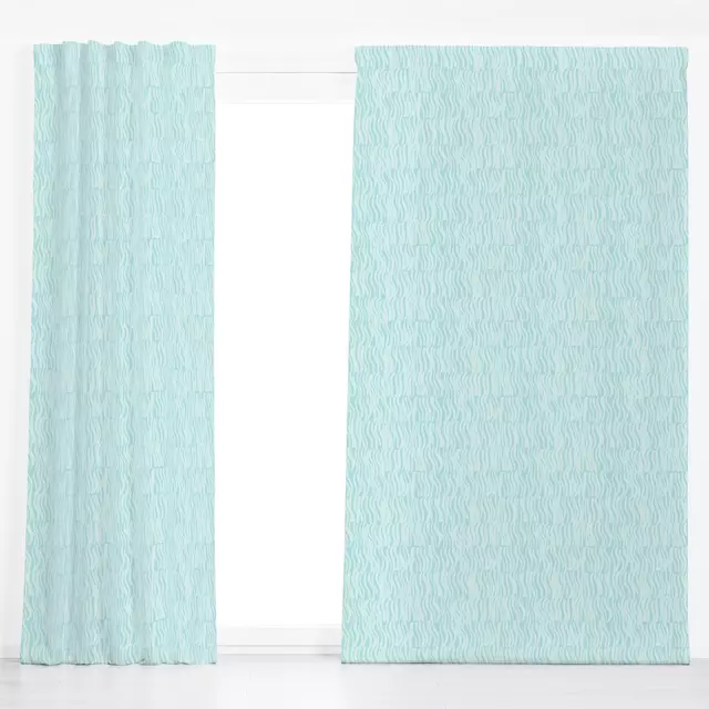 Dekovorhang Wavy Lines Mint
