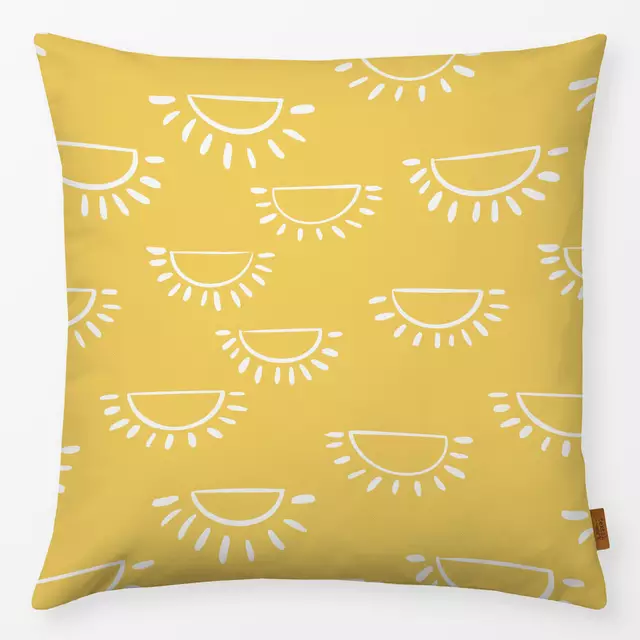 Kissen Whimsical Sun Pattern Yellow