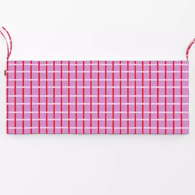 Bankauflage Grid rosa-rot-lilac