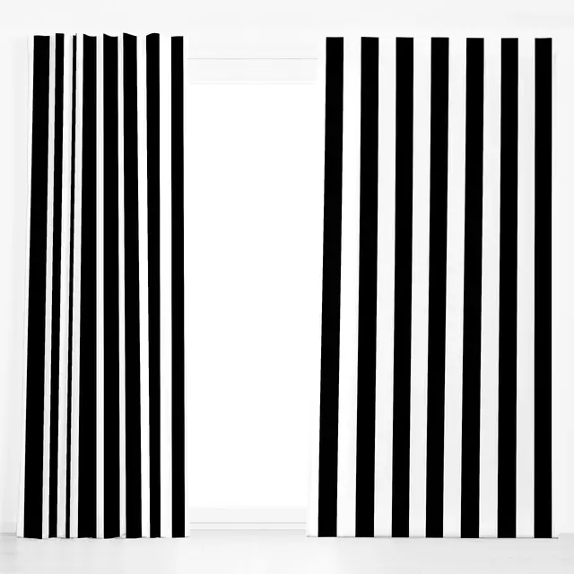 Dekovorhang Simple Stripes Black And White