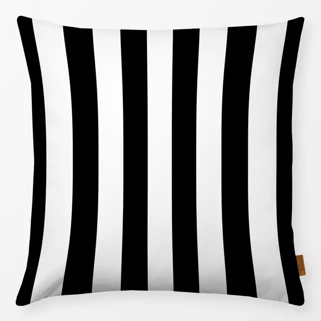 Kissen Simple Stripes Black And White