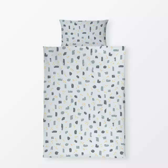 Bettwäsche Teilchen Blau-Grau