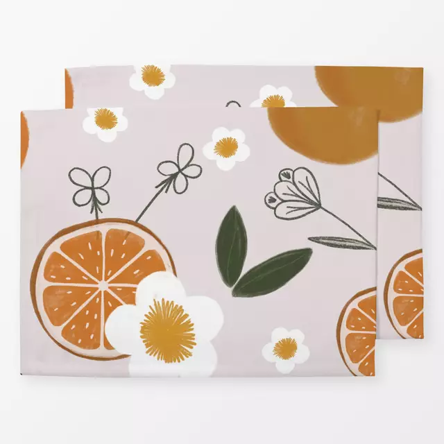 Tischset Oranges and Flowers