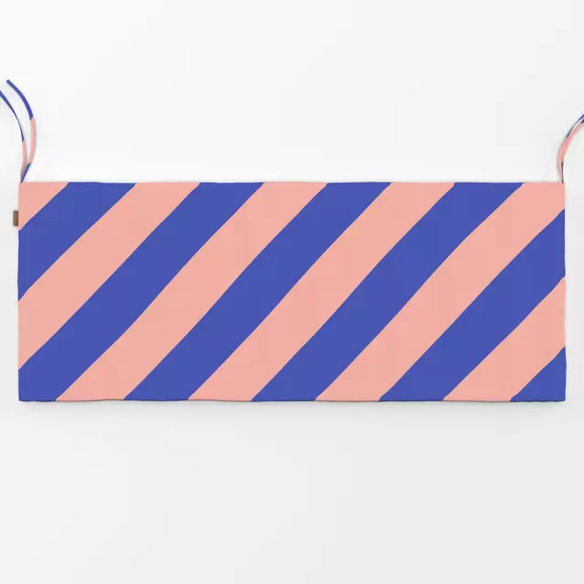 Bankauflage Diagonale blau lachs