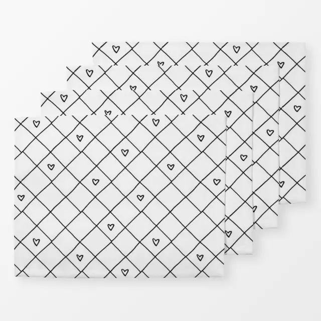 Grid mit Herz 1 schwarz weiß