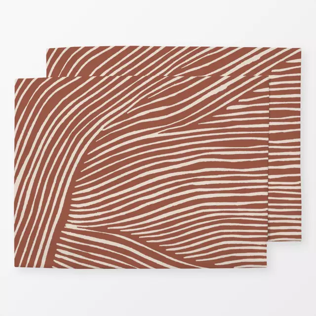 Tischset Terracotta Linocut Stripes