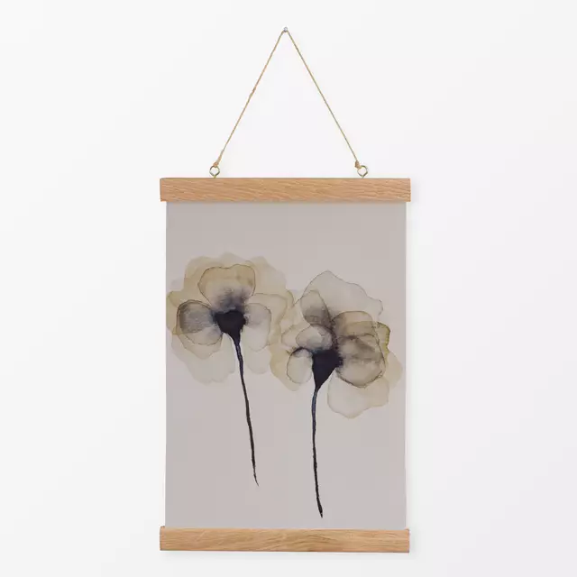 Textilposter Soft Neutral Flowers