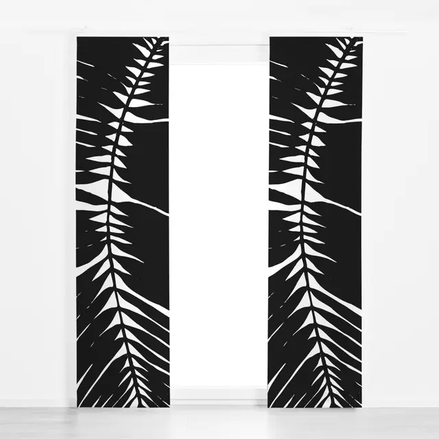 Flächenvorhang Big Butterfly PalmLeaf - Black