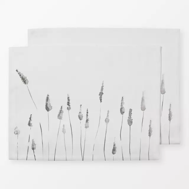 Tischset Gray Watercolor Reeds