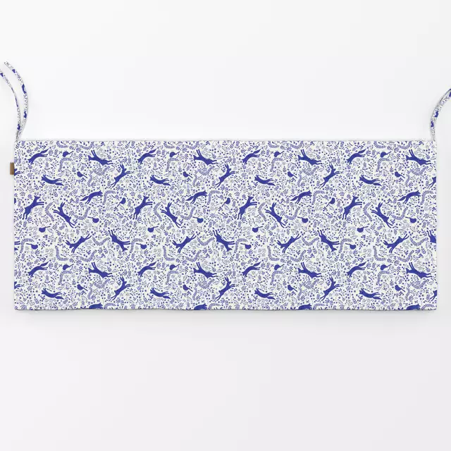 Bankauflage Reh Fuchs & Hase blau