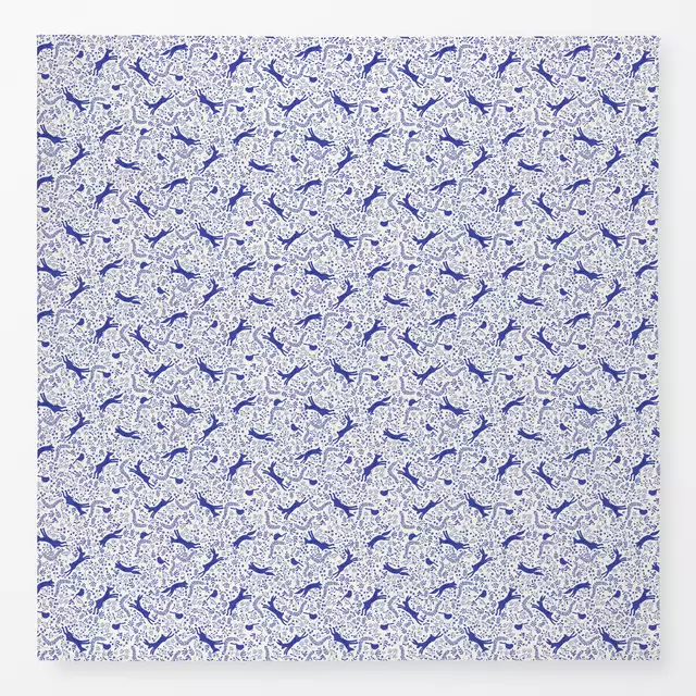 Tischdecke Reh Fuchs & Hase blau