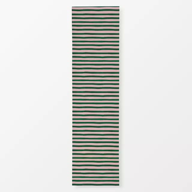 Tischläufer Stripes Green and Blush