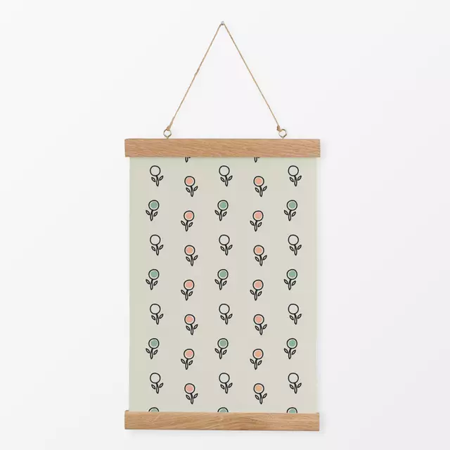 Textilposter Lost Garden Minis koralle mint