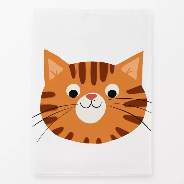 Geschirrtuch Freundliche Katze Rot