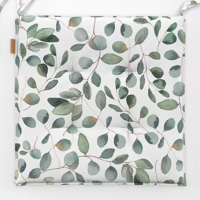 Sitzkissen Silber Eukalyptus Blätter