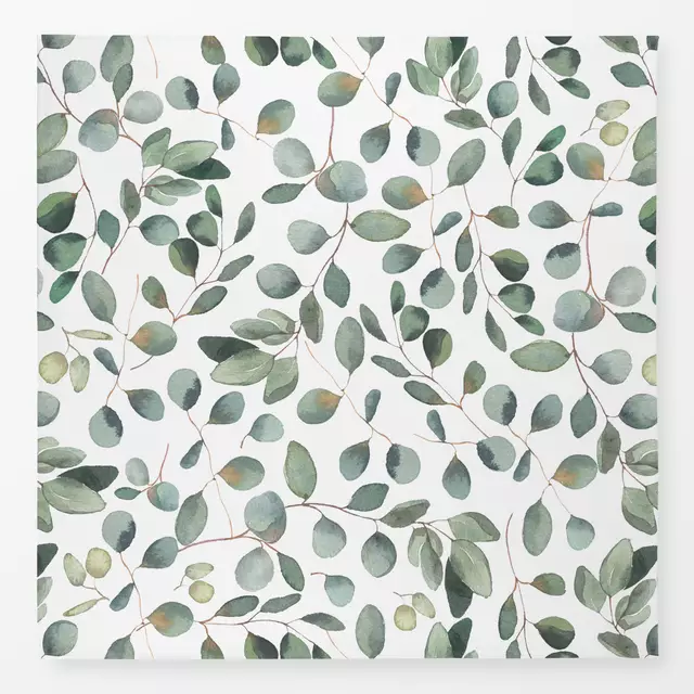 Tischdecke Silber Eukalyptus Blätter