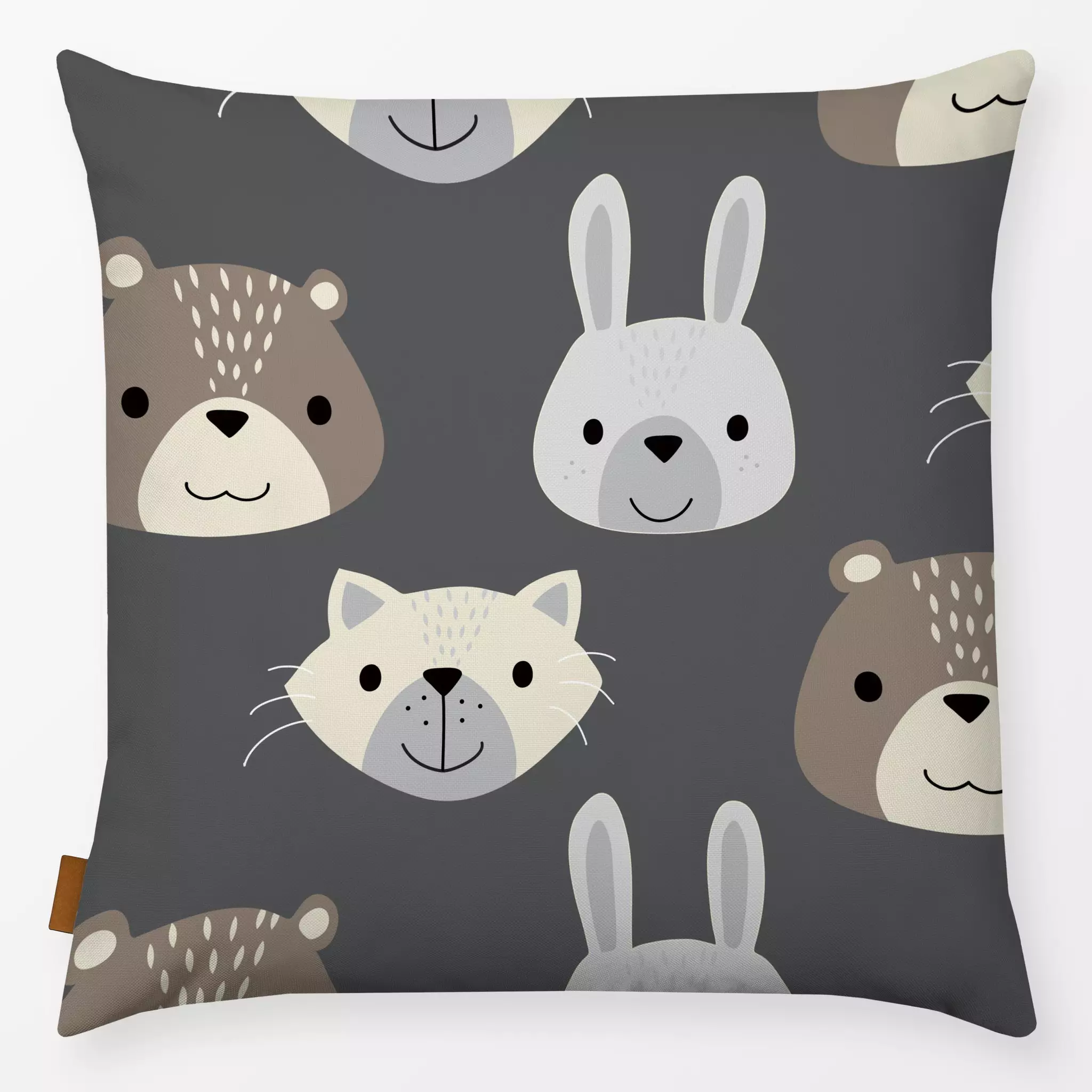 Kissen Katze Bär und Hase Muster Katze Bär und Hase Muster