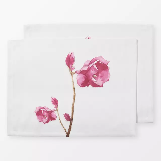 Tischset Rosenzweig mit pinken Blüten