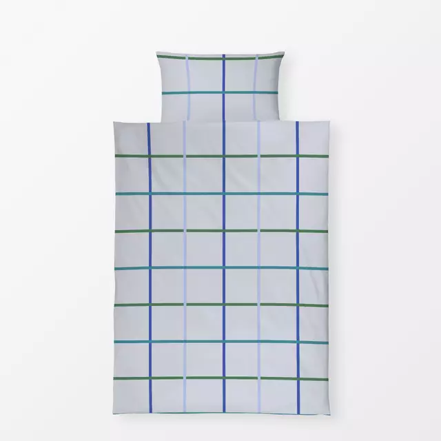 Bettwäsche Checkered Pattern Blue Green