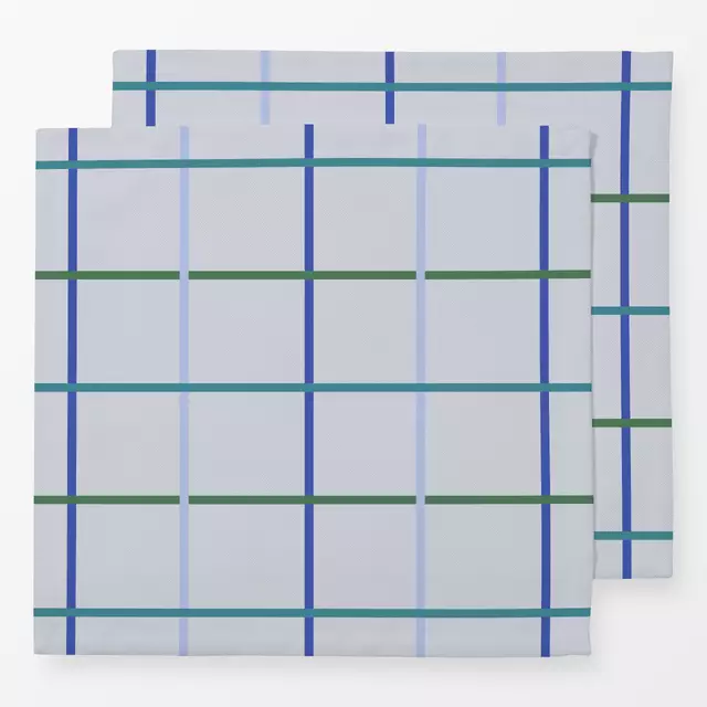 Servietten Checkered Pattern Blue Green
