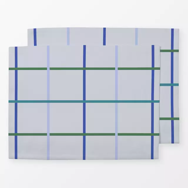 Tischset Checkered Pattern Blue Green