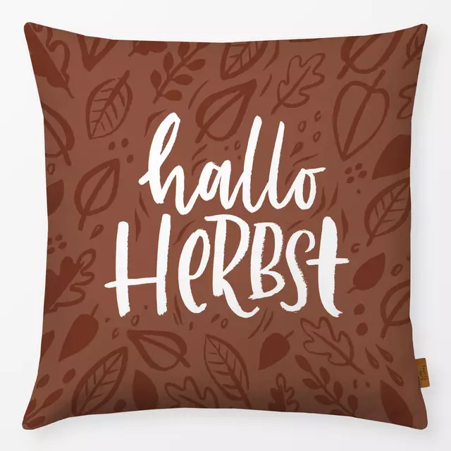 Kissen Hallo Herbst braun