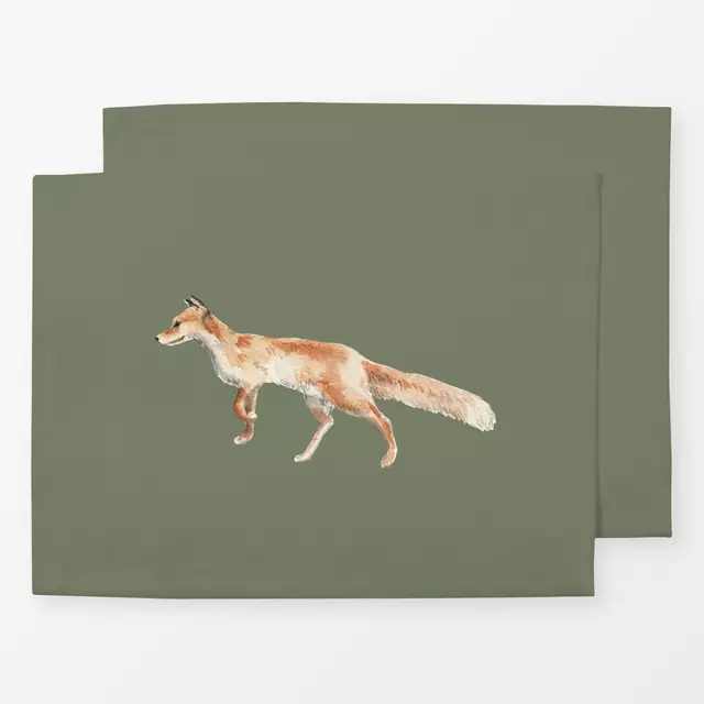 Tischset Fuchs oilgreen
