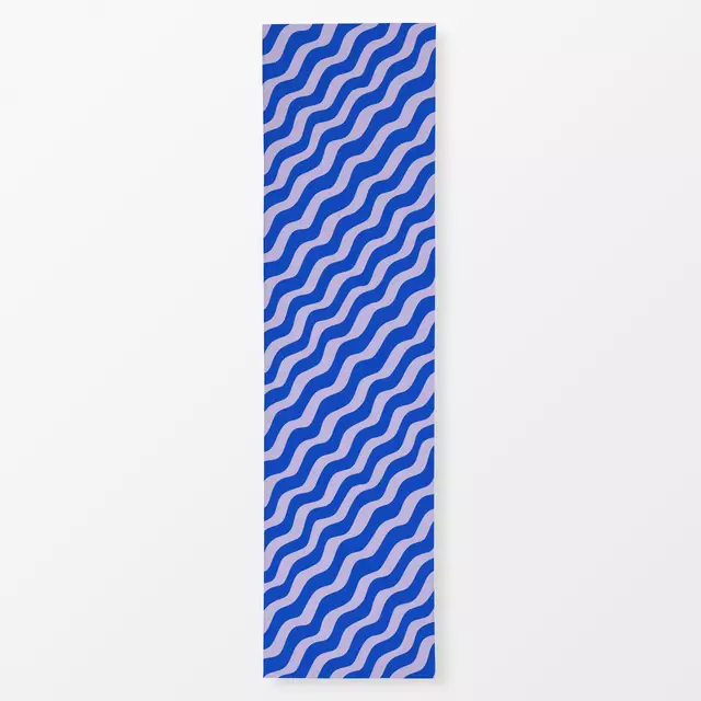 Tischläufer Wellen Diagonal Blau Flieder