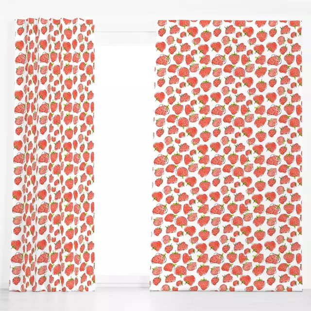 Dekovorhang Erdbeeren Muster