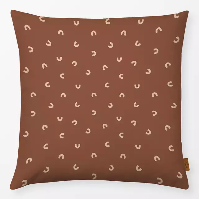 Kissen Curved Lines rust