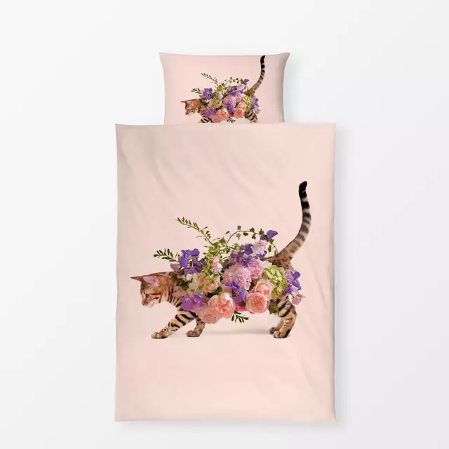 Bettwäsche Floral Cat