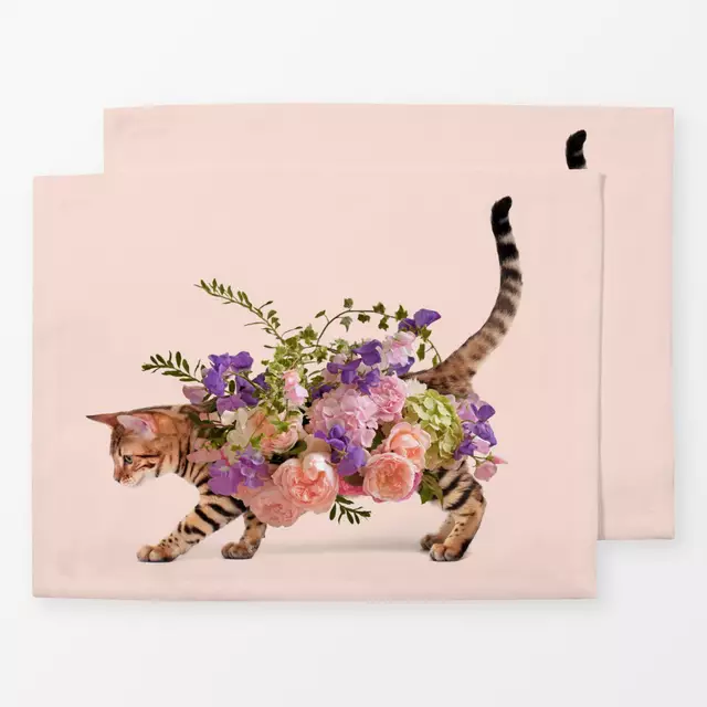 Tischset Floral Cat
