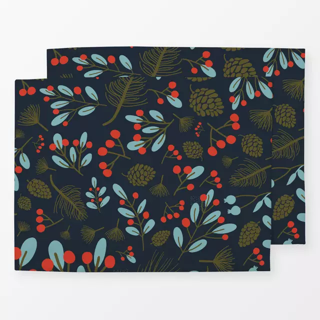 Tischset Mistletoe and Kisses blue
