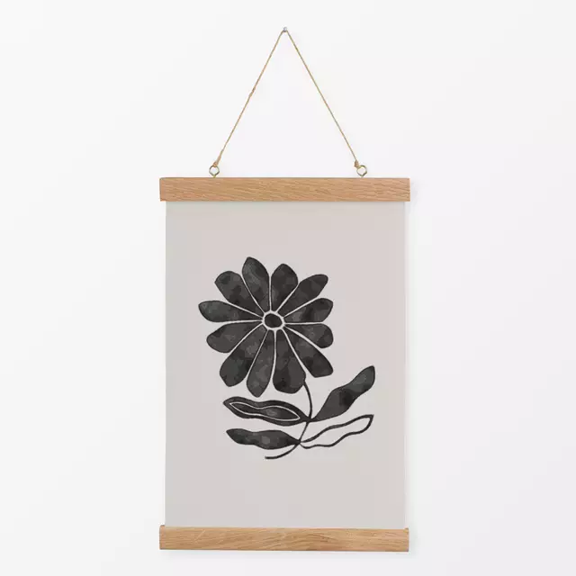 Textilposter Wildflower black