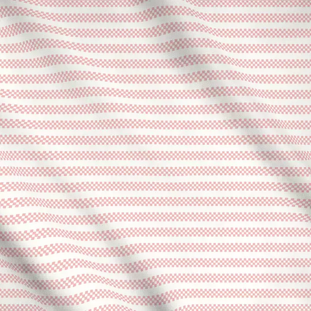Meterware Checkered Stripes rosa