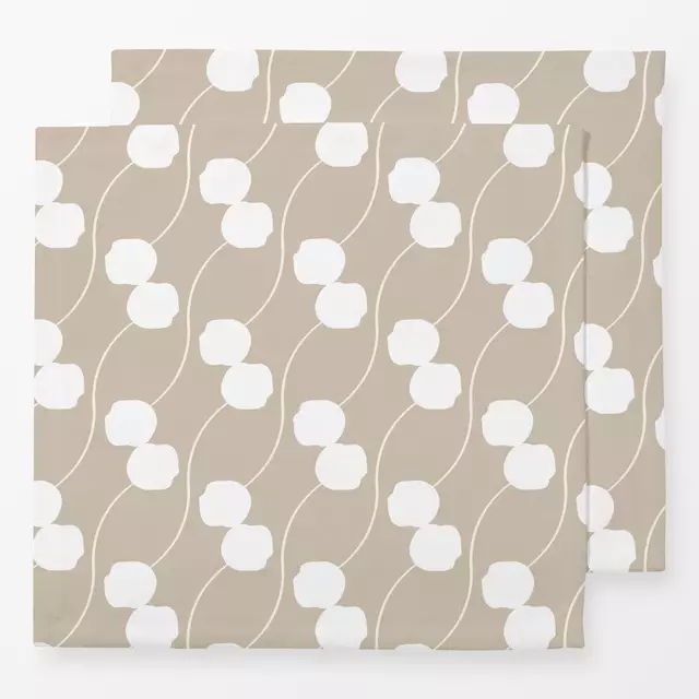 Servietten Weiße Blumen Auf Beige