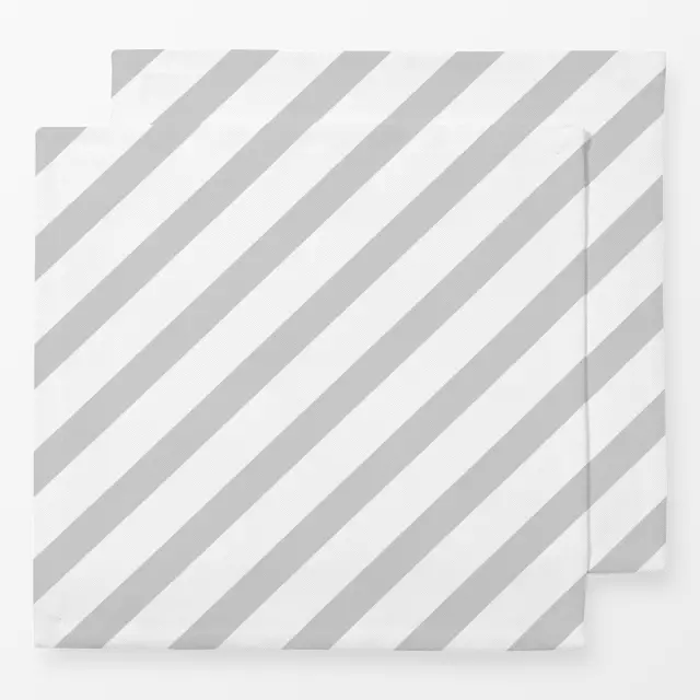 Servietten Streifen in grau & weiß