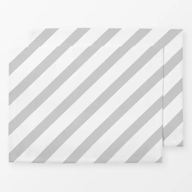 Tischset Streifen in grau & weiß