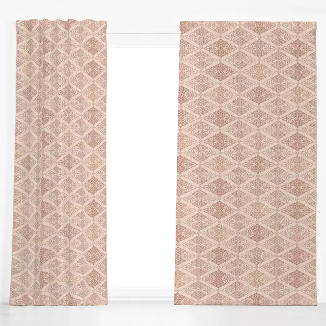 Dekovorhang Beige Vintage Florals