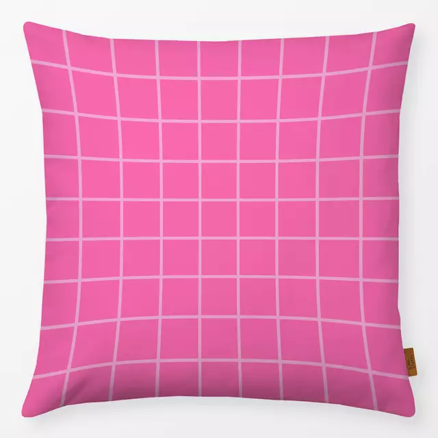 Kissen Pink Grid mit Rosa